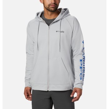 Columbia Muške Majice S Kapuljačom - PFG Terminal Tackle Fleece Full Zip Sive Plave | XQOA-63952